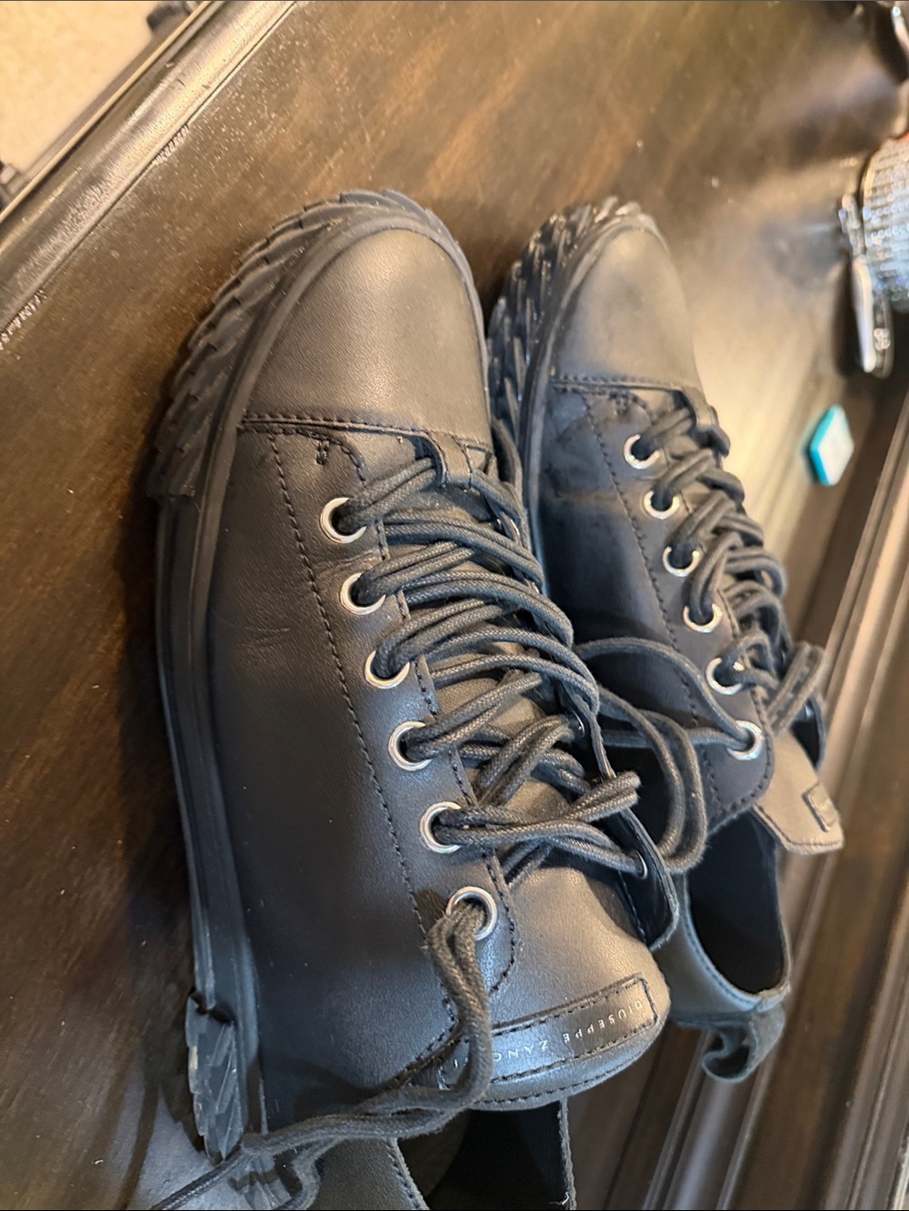 Giuseppe Zanotti Men's Black Low-Top Leather Sneakers